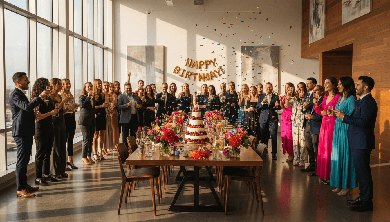 Birthday party guests enjoying signature cocktails